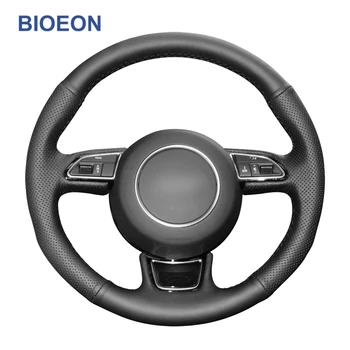 

Black PU Leather Hand Sewing Car Steering Wheel Covers for Audi A1 8X A3 8V Sportback A4 B8 Avant A5 8T A6 C7 A7 G8 A8 D4 Q3 8U