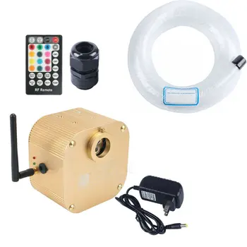 

Bluetooth 16W RGBW Twinkle Fiber Optic Light Engine WIFI APP Control LED Light Device sound Remote RC+400pcs 4m 0.75MM cable kit