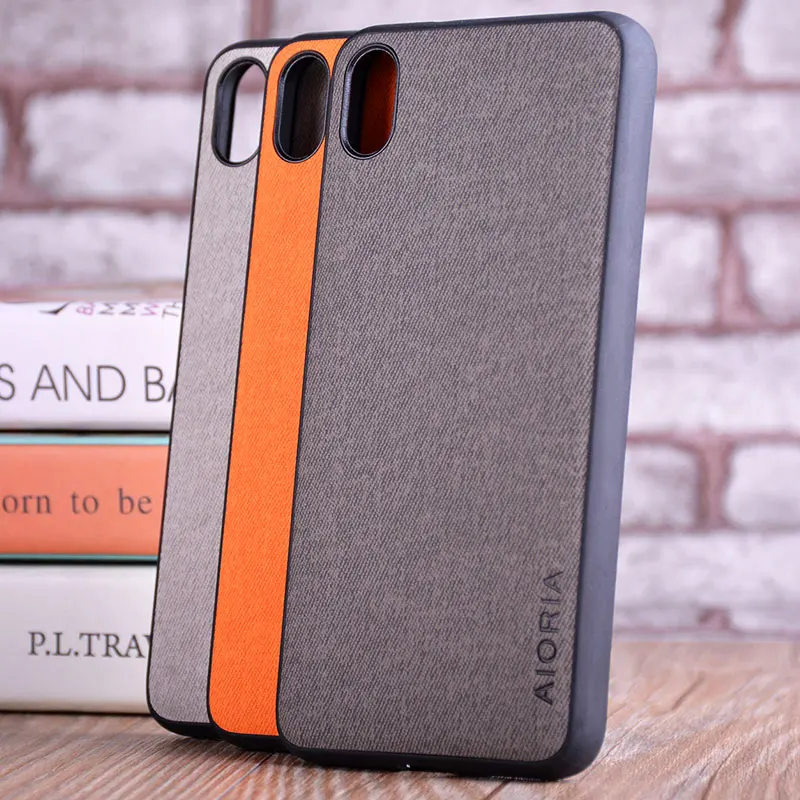 Чехол для Xiaomi Redmi 7A 6A роскошный текстильный кожаный мягкий TPU жесткий PC чехол
