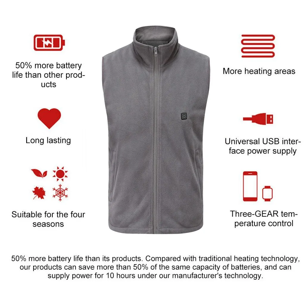 Abrigos mujer invierno chaqueta hombre зимний женский мужской умный usb-костюм с электрическим подогревом на спине теплый жилет без рукавов