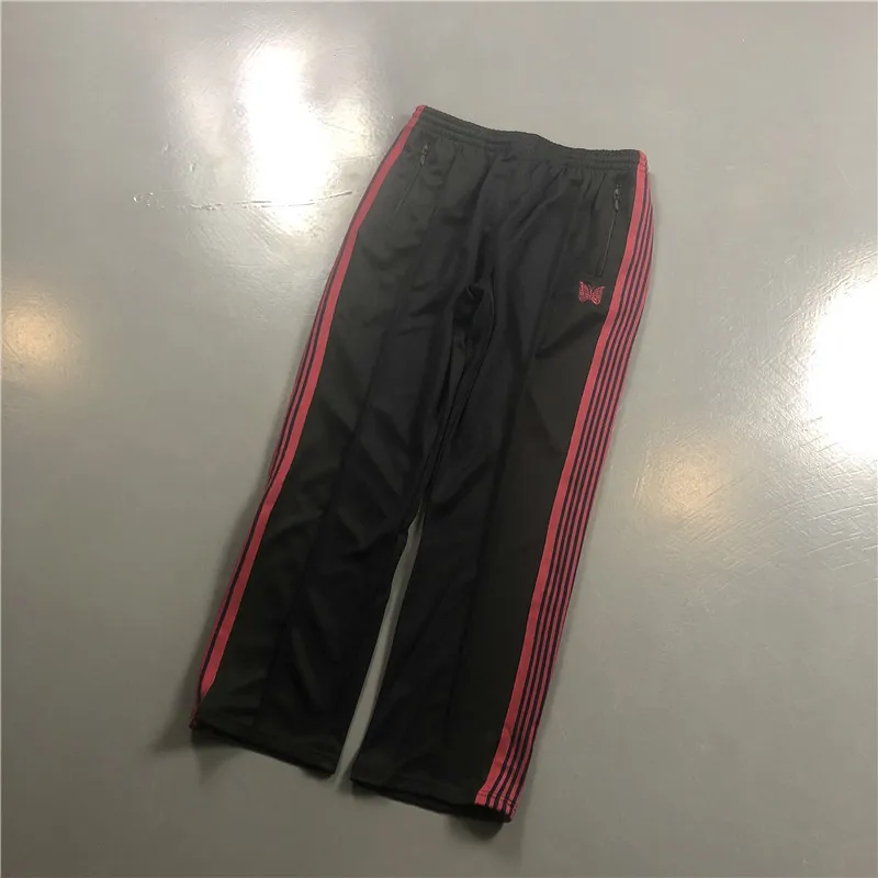 8 AWGE X Needles брюки мужские женские повседневные AWGE X Needles спортивные штаны 19SS узкие велюровые брюки с вышивкой бабочки - Цвет: 8