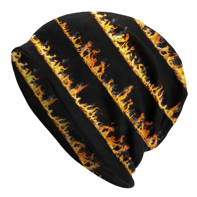 Fire Design Bonnet Hats Fashion Goth Outdoor Skullies 1