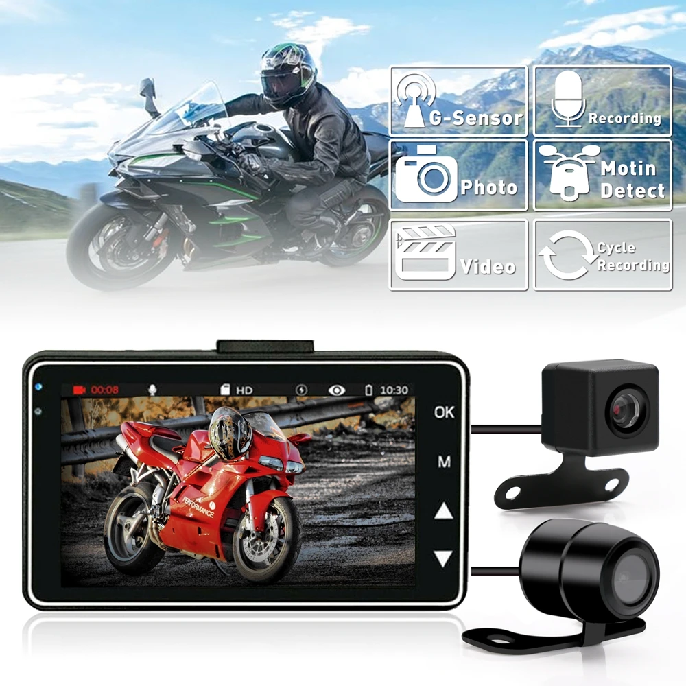 flexible brake line 3" 1080P HD Motorcycle Camera DVR Motor Dash Cam ABS with Special Dual-track Front Rear Recorder Motorbike Electronics brake lines
