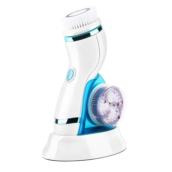 

New 4 In 1 Ultrasonic Electric Facial Cleansing Brush Massager Rechargeable Pore Face Cleaning Device Skin Care Brush For Face