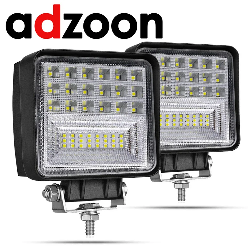 ADZOON 4 дюйма 126W светодиодный рабочий светильник 4WD 12v 24V для бездорожье принт