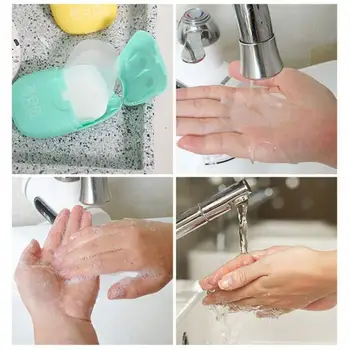 

20pcs/Box Baby Mini Paper Soap Portable Disposable Boxed Soap Paper Make Foaming Scented Bath Washing Hands With Random Color