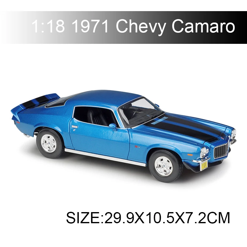 Maisto 1:18 литья под давлением автомобилей 1971 Chevy Camaro Синий Оранжевый купе классических машин, брелок для автомобильных ключей, металлический автомобиль коллекционные модели игрушки для подарка
