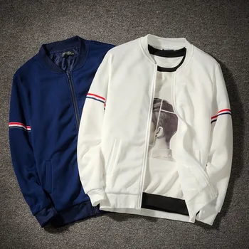 

Spring-Summer Hot Selling Men's Casual Solid Color Jacket Webbing Decorative Stand-Collar hip hop jacket baseball jacket
