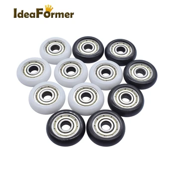 

3Pcs BT0521 Nylon Plastic Steel Bearings 5x21.5x7/5x23x7mm Pulley Wheels Embedded Groove Ball Bearings For CNC 3D Printer Parts.