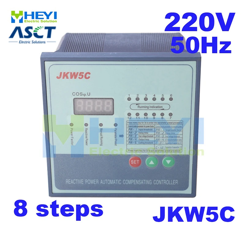 JKW5C / JKL2C power factor correction equipment 220v 50hz 8steps Reactive power automatic compensation controller