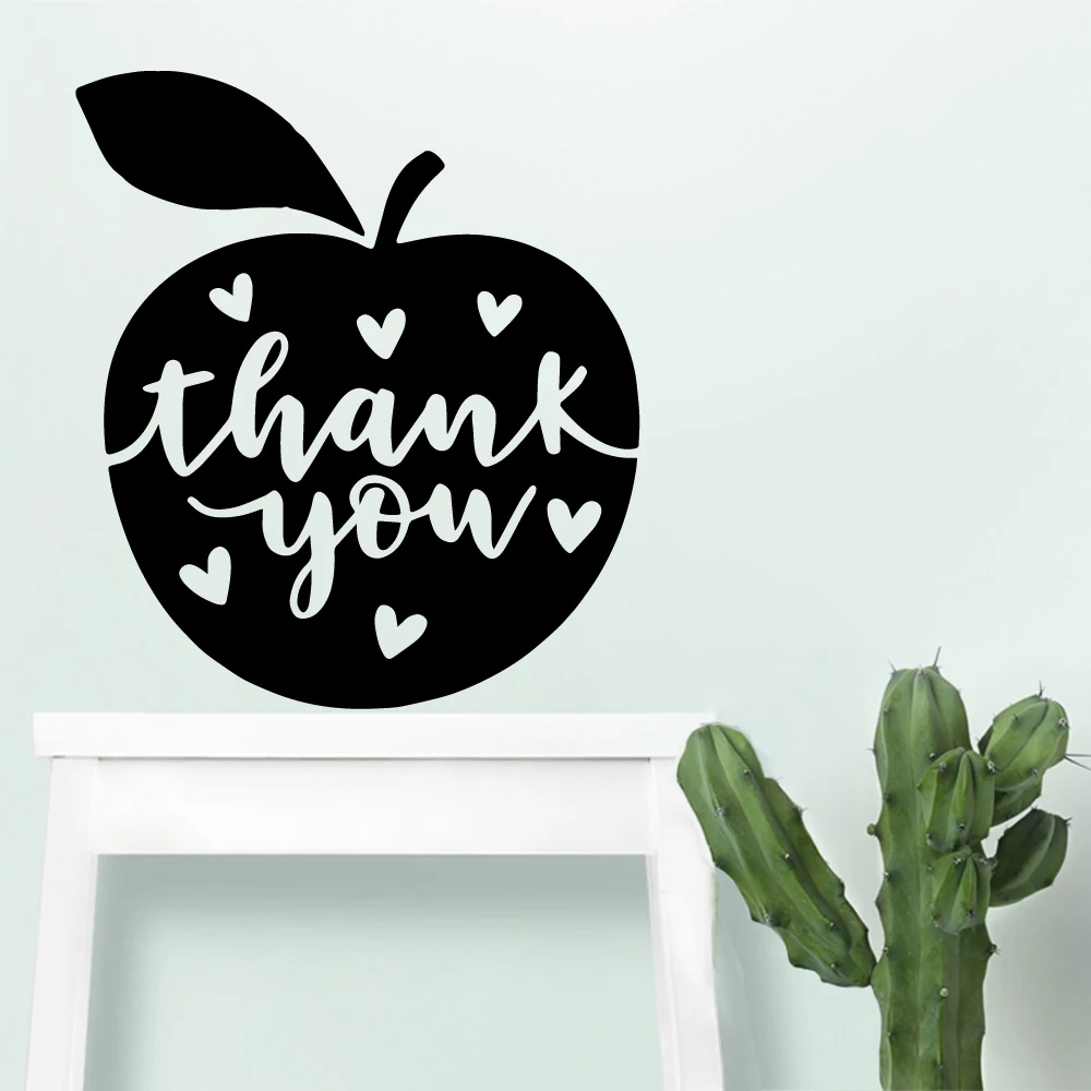 Романтические Мультяшные настенные наклейки из ПВХ с надписью thank you