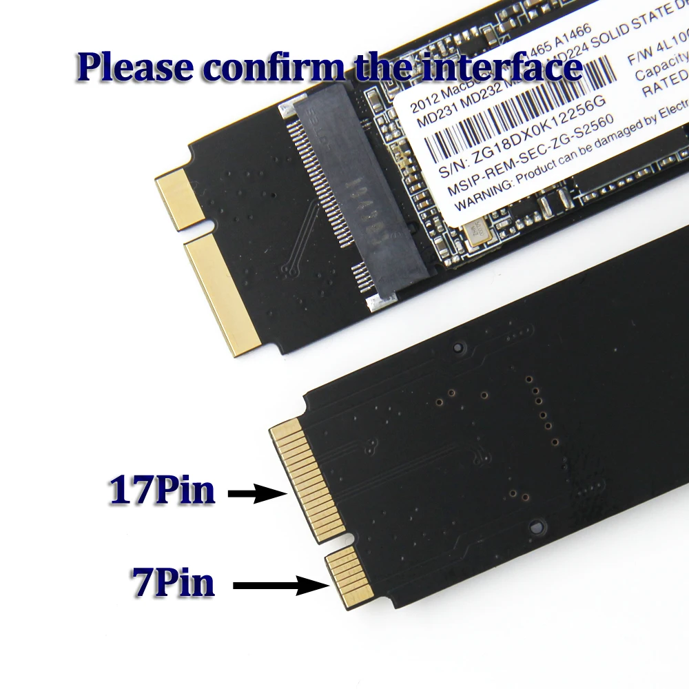 256 ГБ SSD для Mid 2012 Macbook Air A1466 A1465 Md223 Md224 Md231 Md232 твердотельный накопитель Mac 256G жесткий