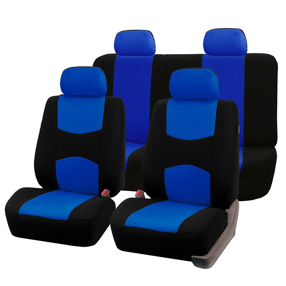 9 шт. Комплект передних и задних автомобильных чехлов для сидений, универсальные автомобильные чехлы для Renault Koleos Laguna logan megane sandero senia 1 2 3 duster - Название цвета: BLUE