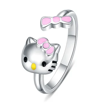 

kt cat alloy open ring female Japanese and Korean version of sweet and cute ring jewelry