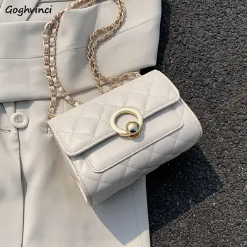 

Messenger Bags Women Handbag Fashion Argyle Chain Flap-bag Ladies Simple All-match Classic Soft PU Leather Texture One-shoulder