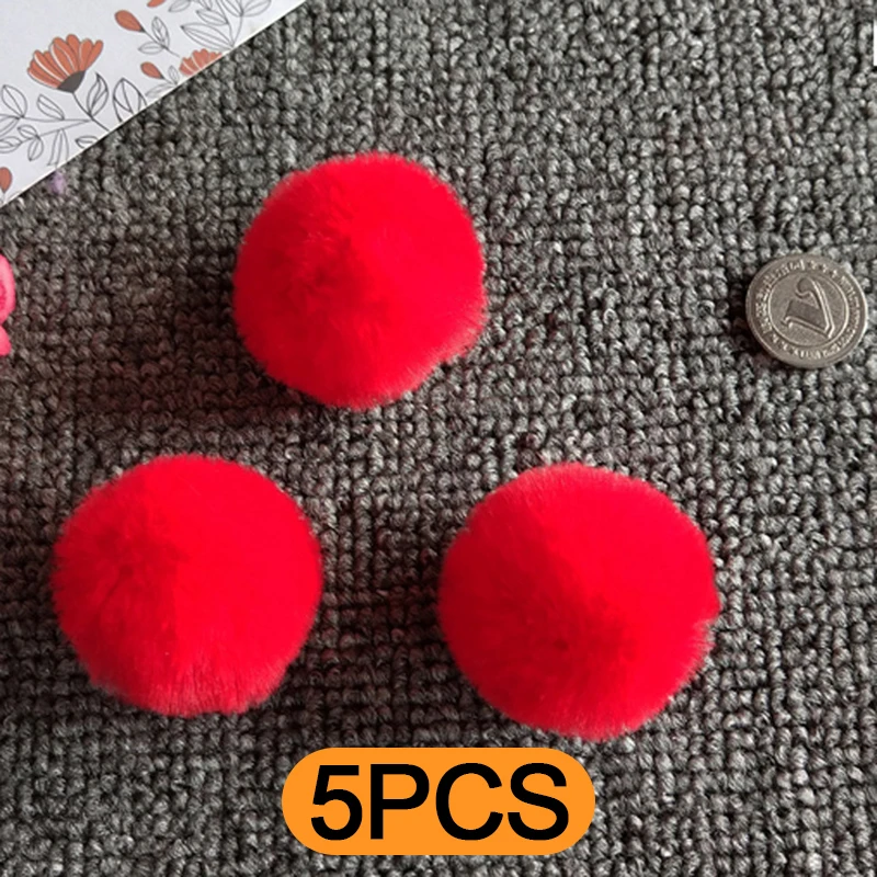 5 pçs 5cm pele pompom vison pom poms cor diy imitação raposa pingente de pelúcia imitando artesanato bola de peles roupas bola de pele acessórios