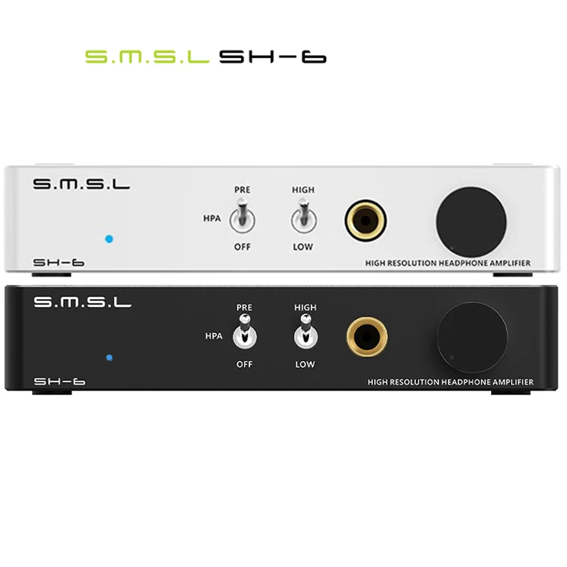 SMSL SH-6 Headphone Amplifier 2 Step Gain settings Desktop Mini Headphone Amplifier