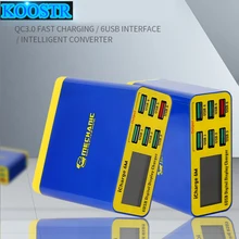 MECÂNICO icharge Fastcharging 6M QC 3.0 USB Suporte de Carga Inteligente Com Display LCD Para iPhone HUAWEI XIAOMI SAMSUNG OPPO VIVO