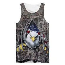 Летняя мужская одежда, импортные товары,, повседневный популярный бренд с 3D принтом «свирепый Сова», спортивный дышащий жилет без рукавов для фитнеса