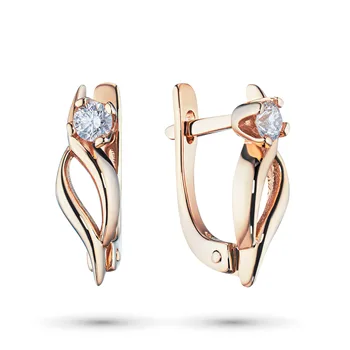 

Earrings in red gold with diamonds