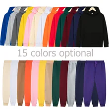 

2021 fashion brand plus size women's hoodie men's hip-hop solid color sweater pullover and street sweatpants