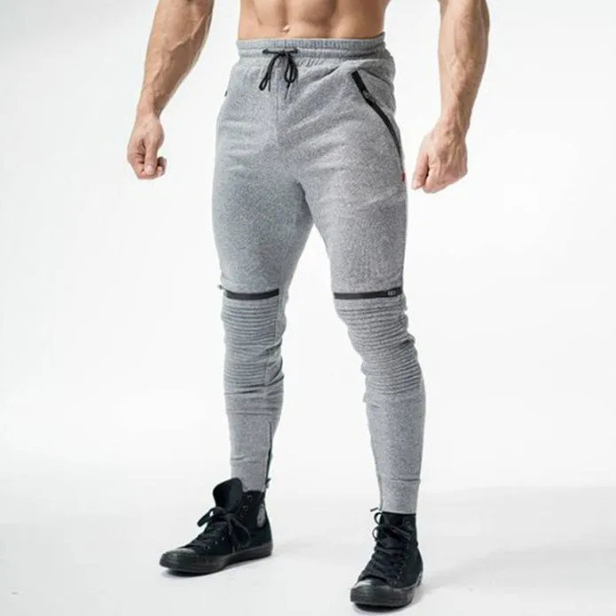 

Men Casual Sports Pants Sweatpants Ankle Zippers Elastic Waist Autumn Workout Joggers Trousers Men