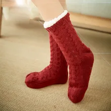 1 пара теплых ультраплюшевых носков-тапочек; толстые Нескользящие домашние носки-тапочки; TH36