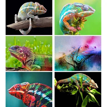

Animal Diamond Painting Chameleon Branch Full Drill Diamond Embroidery Reptile Rhinestone Sale Picture Kit for Home Decor J12