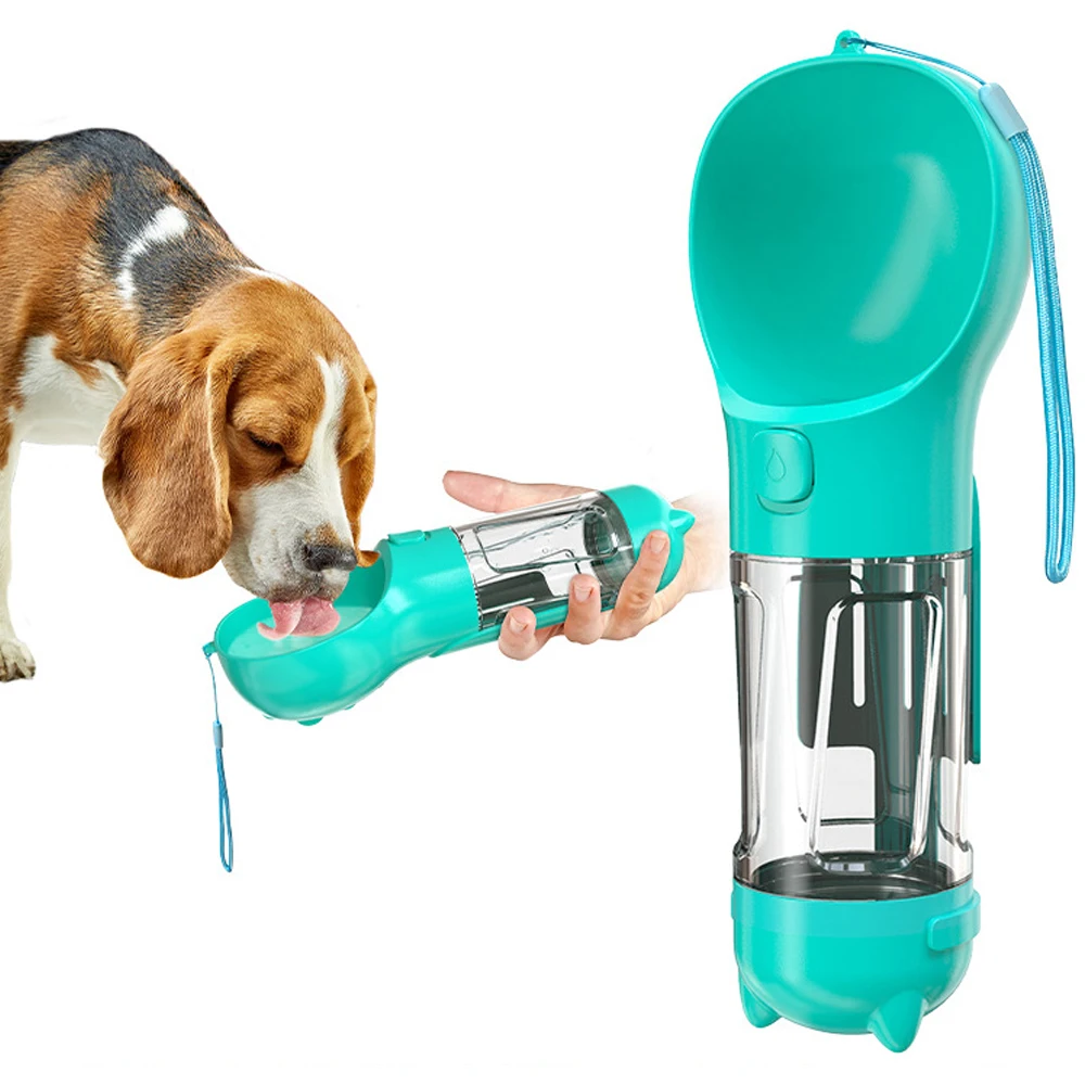 

3 In 1 Pet Dog Water Bottle With Poop Shovel Waste Bag Food Water Feeder Drinking Bowl For Puppy Dog Cat Water Dispenser