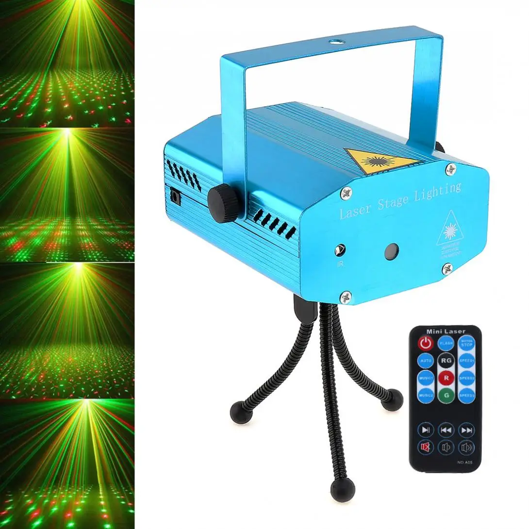 

Club DJ Disco Light Projector Stage Laser Light Party Green Red Voice Control Function with Remote US /UK /AU/ EU plug
