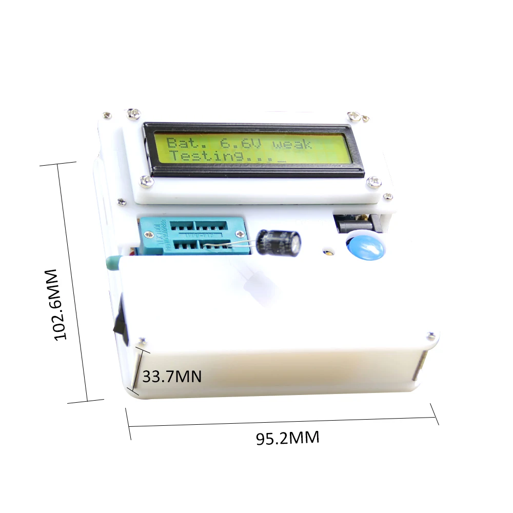 Multifunctional Transistor Tester DIY Kit Resistor Capacitor Triode Electronic Measurement with Acrylic Shell and Parts Set