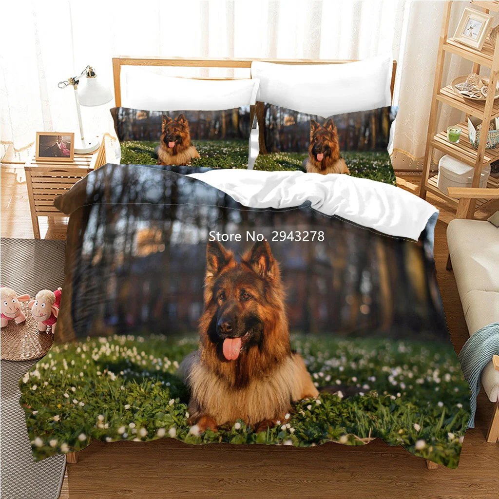 Cute Doggie Series Bedding Deluxe Full-size Duvet Covered Pillowcase Linen Adult Children Bedroom Decor with Colorful Print