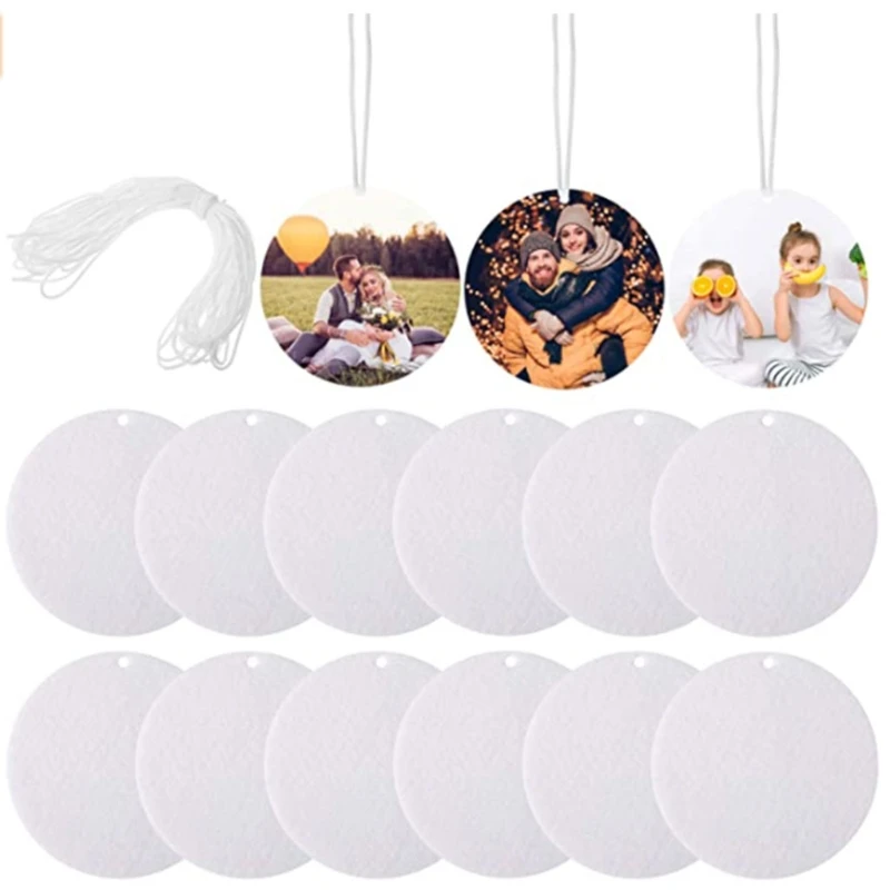 10 Pcs Sublimation Air Freshener Blanks Car Scented Hanging Felt White