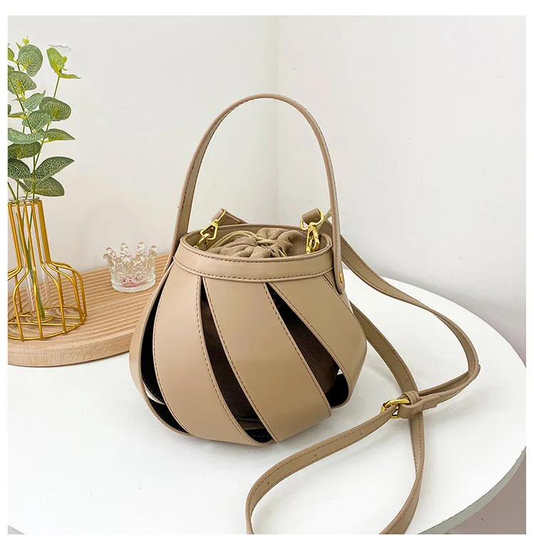 round leather handbolsa