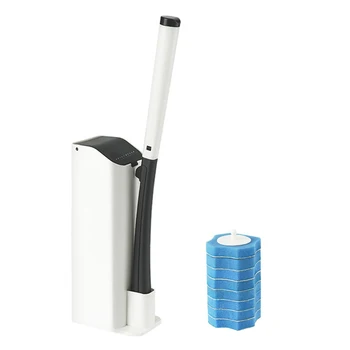 

Disposable Toiletwand Cleaning Brush Toilet Brush Holder with 8 Disposable Brush For Bathroom Toilet And Kitchen Clean Tool
