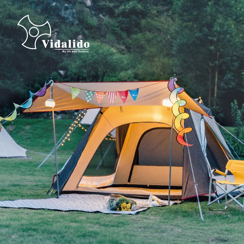 

Vidalido 2 3 4 Person Outdoor Awning Automatic Shelter Team Tent Rain Proof Car Party Tent SUV Family Tour Beach Camping Tent