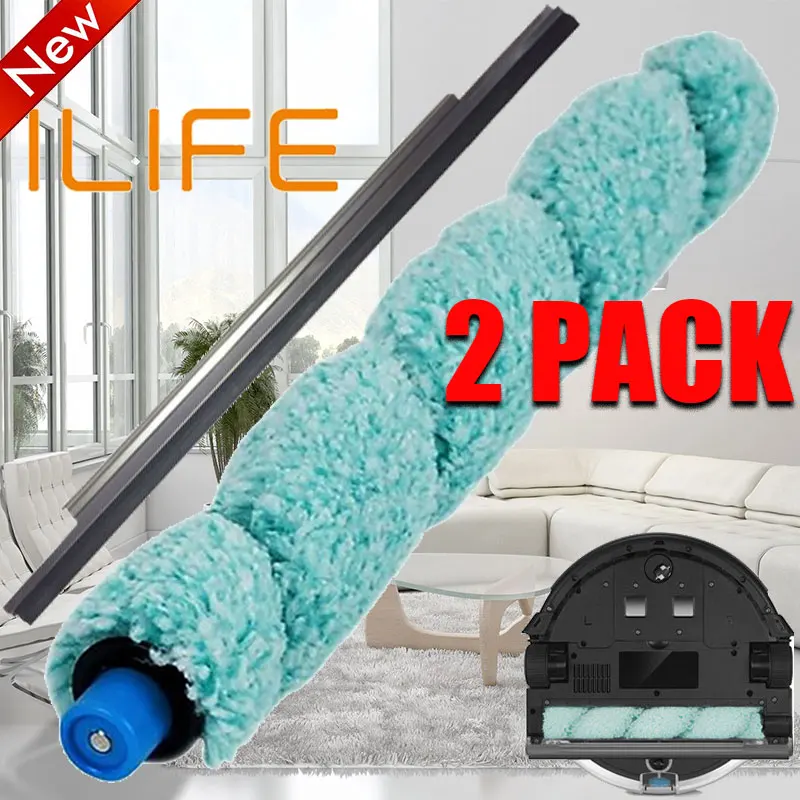 

Floor Washing Robotic Cleaner Main Brush & Scraper Replacement for ilife W400 Floor Washing Robot Parts Accessories