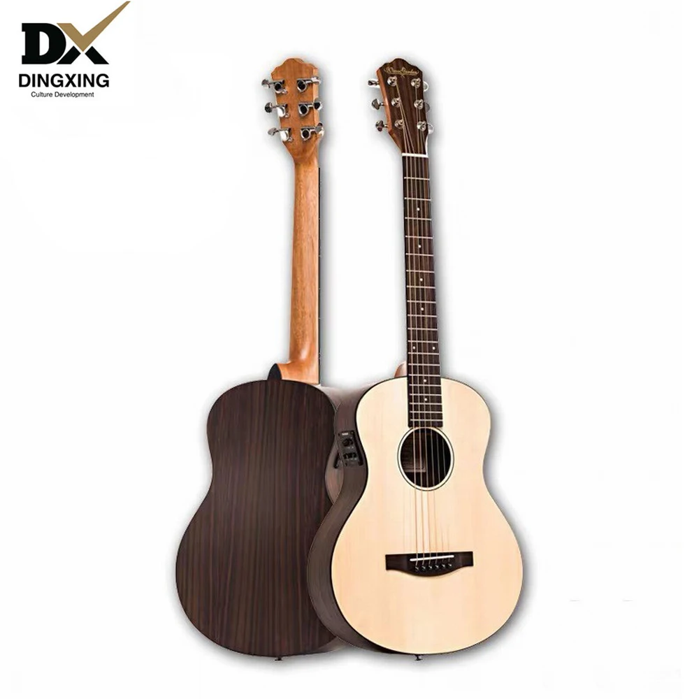 

Acoustic guitar 34 inch Baby Spruce top Solid Wood musical Stringed instruments steel strings China travel guitarra professional