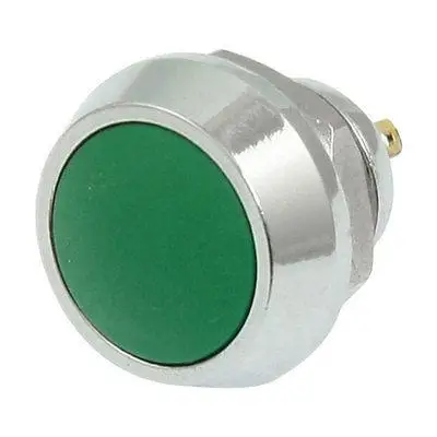 

12mm Green Button Momentary Metal Push Button Switch 1NO