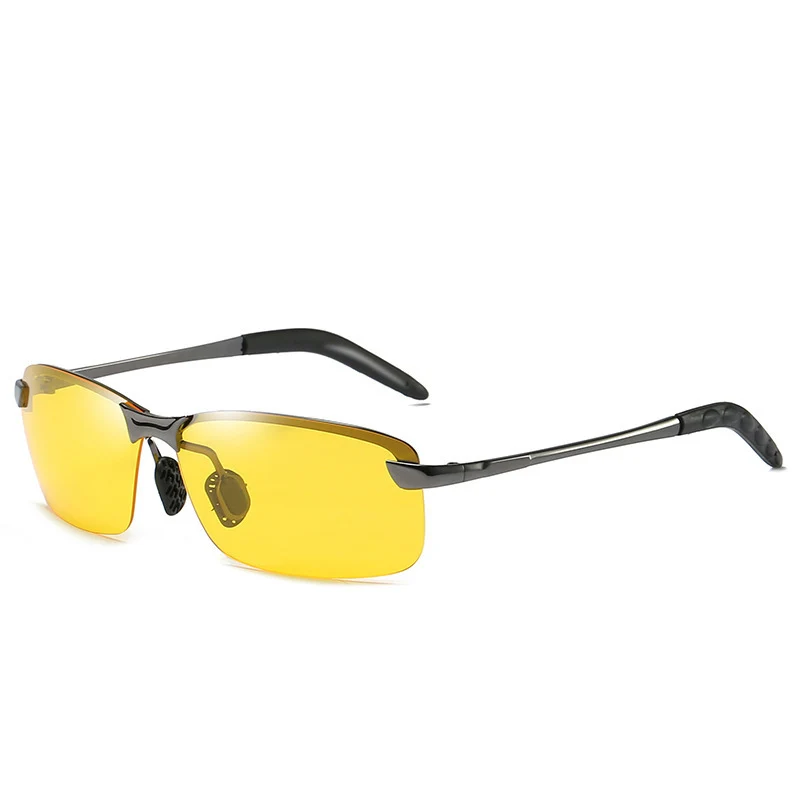 Night Vision Glasses Polarized Men Anti-Glare Lens Yellow Driving Fishing Sunglasses Rectangle Light gogels Fashion | Аксессуары для
