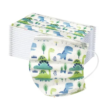 

50PCS Kids Mask Breathable Disposable Print Face Mask Маски Mascherine Disposable Respirator Industrial 3ply Ear Loop