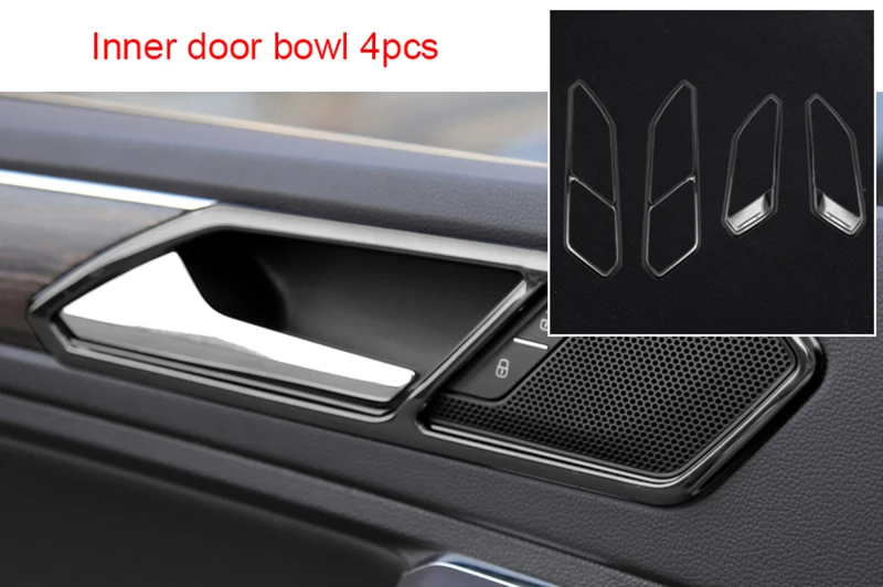 

For Volkswagen Tiguan 2017-2019 Black titanium Car interior Inner door bowl 4pcs