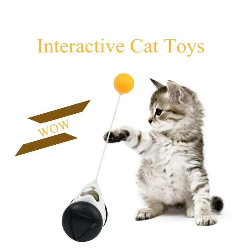 

Smart Cat Toy With Wheels Automatic Cat Toys Interactive Rotatable Strong Wear-Resistant Cute Cat Toy with Catnip Cat Treat Toy