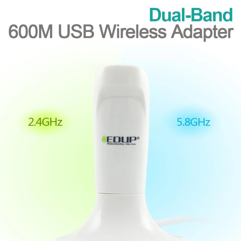 EDUP USB Wifi адаптер 5 ГГц 600 Мбит/с usb Ethernet беспроводная сетевая карта Wifi донгл Wi-Fi приемник с 1,2 м удлинительным usb-кабелем