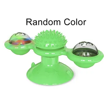 

Cat Toy Turntable Scratching Itchy Cat Toy Food Container Turntable with Suction Cup Tickle Cats Hair Brush For Pet