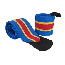 Спортивные Фитнес эластичные футболки для тяжелой атлетики повязка многоцветная полоса силовая тренировка намотка давление защита запястья