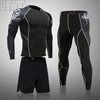 Fitness Training Clothes 3D Skull Thermal Underwear Compression Men's Suit Sports Running Clothes Warm Base Layer 3XL 5