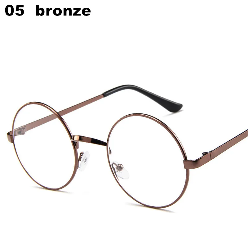 Mode, винтажные круглые винтажные очки с пистолетом, женские очки, Lunette, светильник, линзы, светильник, металлические очки, прозрачные женские очки, simpl - Цвет линз: NO.5