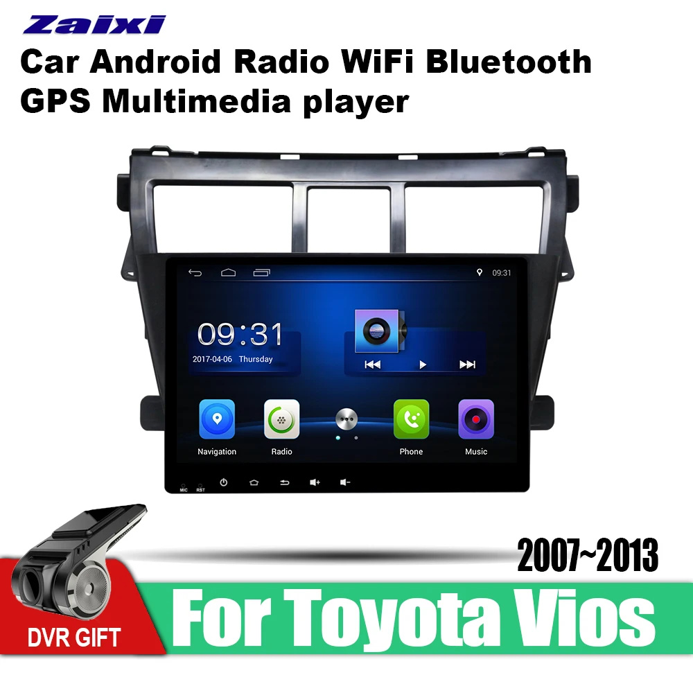 Автомагнитола ZaiXi с GPS для Toyota Vios 2007 2008 2009 2010 2012 2013 Android 8 1 мультимедийный плеер