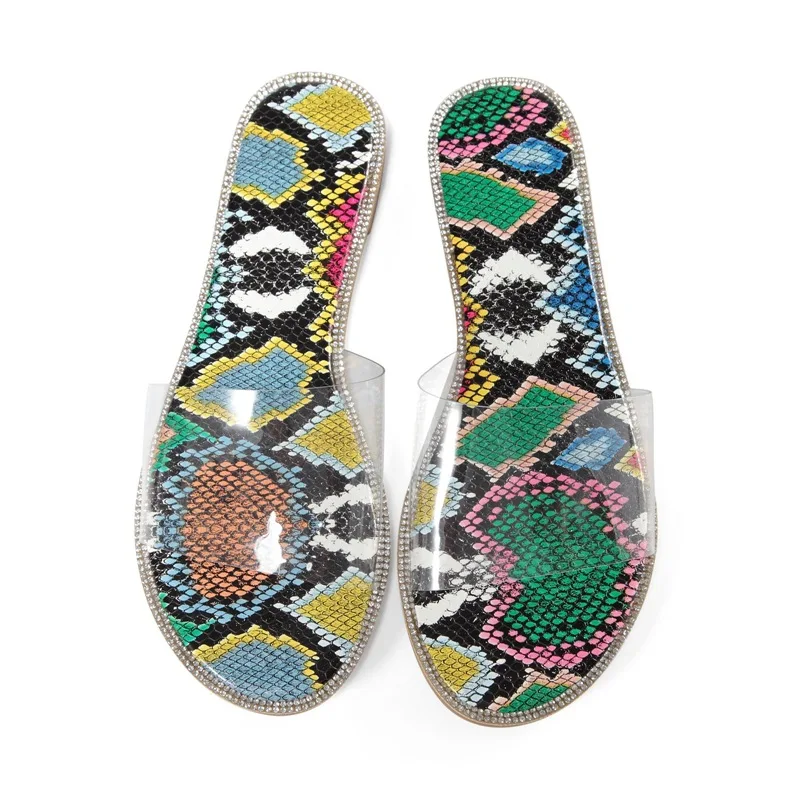 Summer Womens Flat Sandal Casual Transparent Slipper for Woman Flat Sandals PVC Beach Fashion